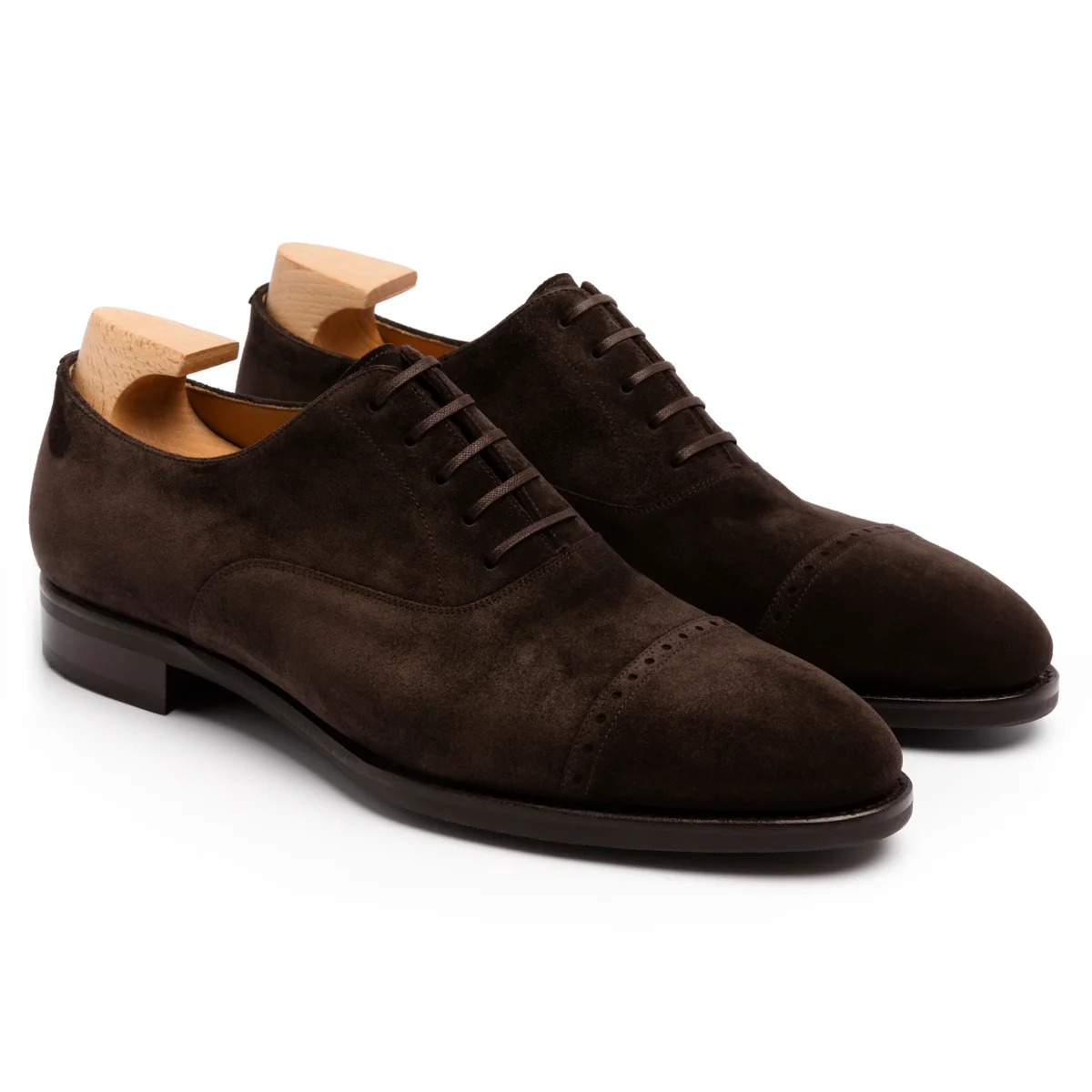 Flat Feet Shoes – Brown Suede Eastney Toe Cap Oxfords with Arch Support