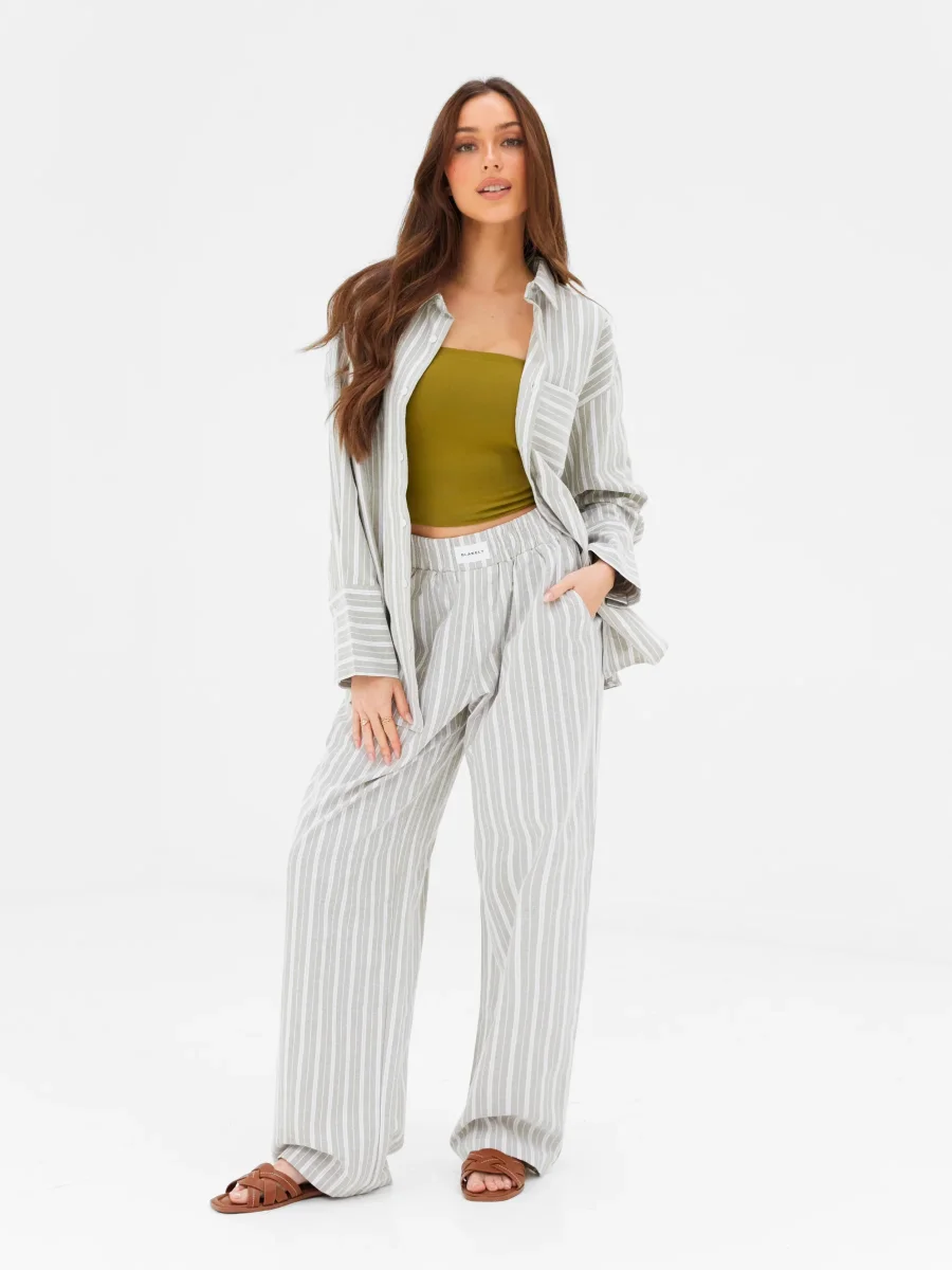 Elena Stripe Shirt - Light Brown - Image 6