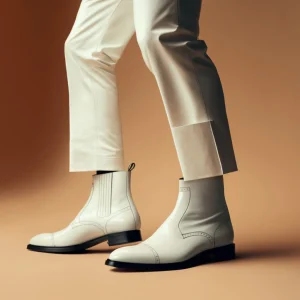 White Leather Garrett Chelsea Boots - Summer 2024 Collection