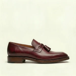 Burgundy Leather Lucente Tassel Loafers