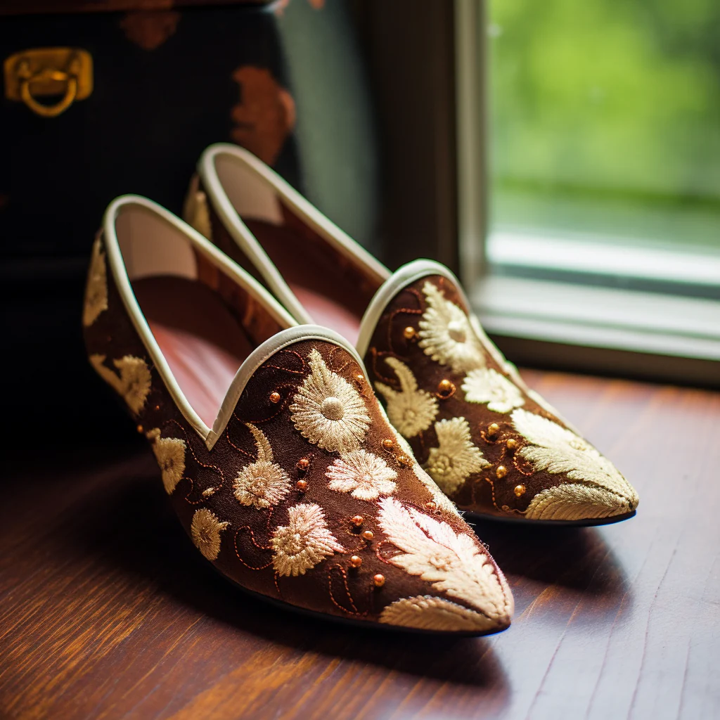 Brown Velvet Hand Work Zardozi Peshawari Loafers | Wedding Shoes for Groom | Shoes for Haldi Mehendi Sangeet